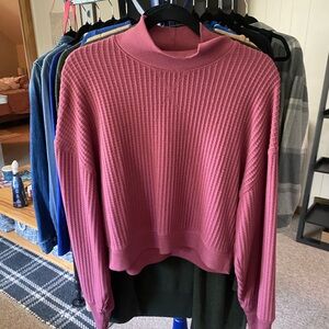 UpWest cozy up cropped thermal mock neck sweater.